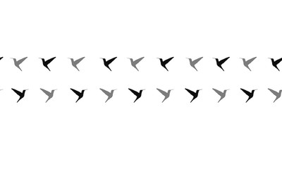 Seamless vector pattern. Hummingbird silhouette. Located in the middle. Vector graphics.