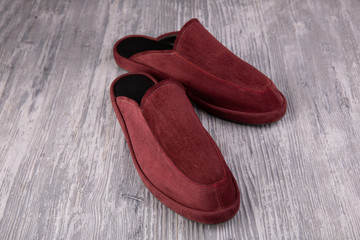 Home slippers made of natural leather, multicolored, different size and different color