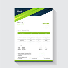 Abstract style invoice design for accounting agency vector template 