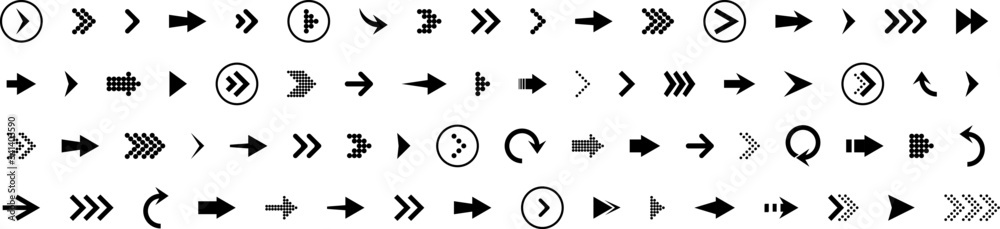 Aufkleber arrows set icon. arrows set vector illustration. arrow icon. arrow black colored. vector icon. arrow