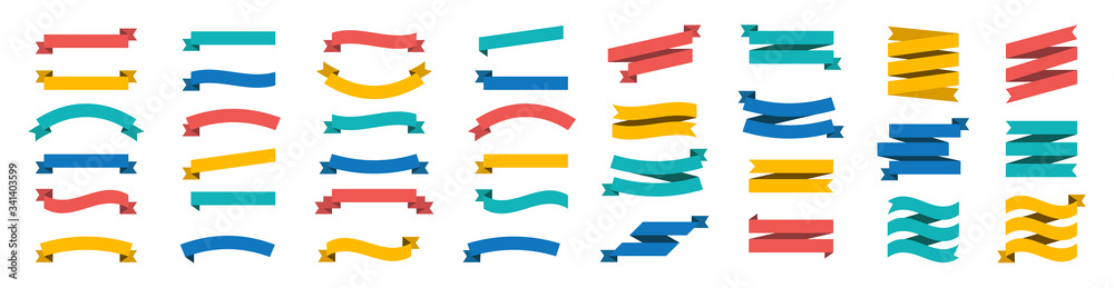 Canvas Prints ribbon or banner vector set. flat vector ribbons banners isolated background. ribbon colorful colore