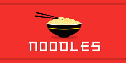 Chinese noodle logo design icon template.