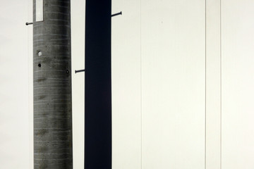 Utility pole and steal outer wall	