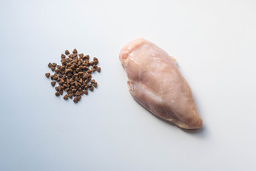 chicken breast and cat food
