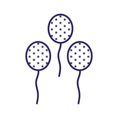 Party balloons with stars line style icon vector design