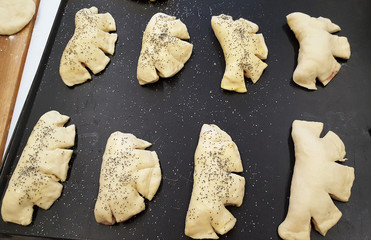 Homemade food, homemade buns. Top view, background. Rustic