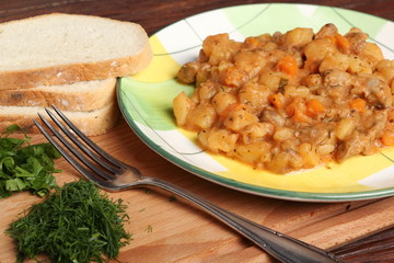Vegetable Stew with Chicken Gizzards