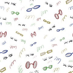 Pattern with glasses an eyes