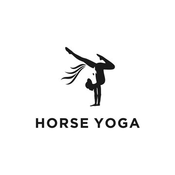 horse yoga logo vector designs