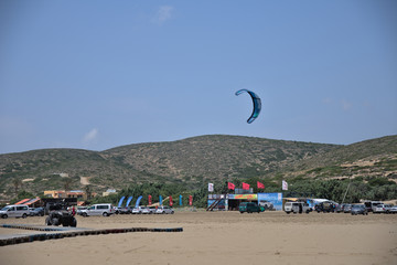 .kitesurfing, latawiec sport extremalny - obrazy, fototapety, plakaty