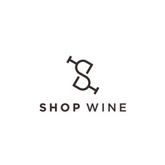 wine shop logo vector designs