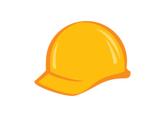 Fototapeta premium Yellow work protective helmet vector. Work helmet icon. Yellow safety helmet vector. Construction helmet icon isolated on a white background