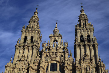 Fototapeta na wymiar fachada de la catedral de Santiago de Compostela