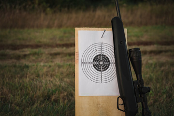 air rifle and target for shooting
