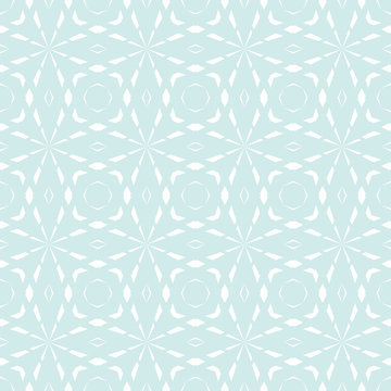 Vector geometric lines seamless texture. Abstract light blue and white pattern. Subtle ornament with diagonal lines, crosses, grid, net, rhombuses. Simple minimal graphic background. Repeat design