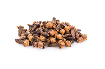 dry cloves isolated on white background