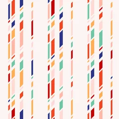 Papier peint Rayures verticales Modèle sans couture de vecteur avec des lignes verticales colorées, des rayures. Texture rayée abstraite élégante avec des particules colorées sur fond blanc. Fond géométrique minimal moderne. Répéter la conception décorative