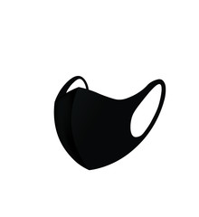 Black surgery mask. vector illustration