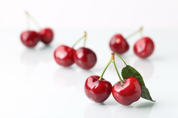 Fototapeta na wymiar Big cherry on white background