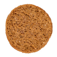 Slice of round rye bread