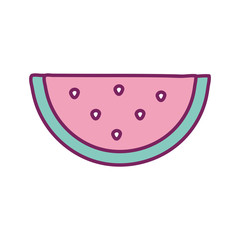 Isolated watermelon fruitline and fill style icon vector design
