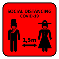 Illustration of social distancing.