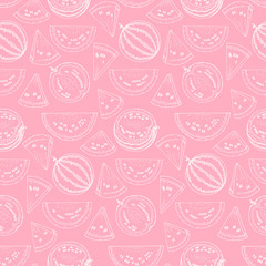 Watermelon pattern. Hand draw doodle graphics. 