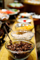Choco, cornflakes and Oats kept in bowl