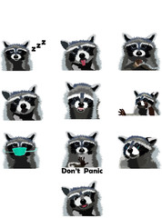 A selection of illustrations of raccoons and their feelings © Алина Деменко