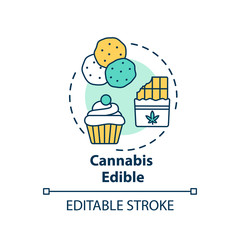 Cannabis edible concept icon