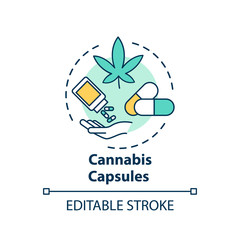 Cannabis capsule concept icon