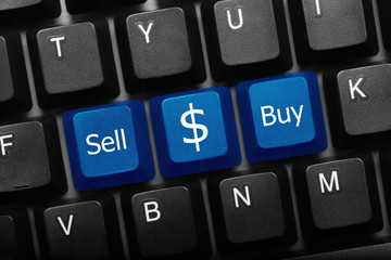 Three keys conceptual keyboard - Sell and Buy Dollar keys