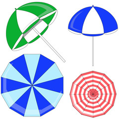 set of beach umbrellas