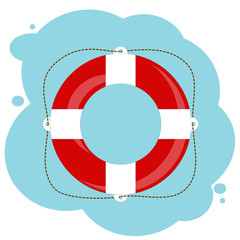 lifebuoy on blue background