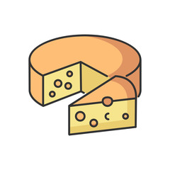 Cheese RGB color icon
