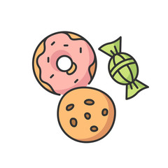 Cookie and candy RGB color icon