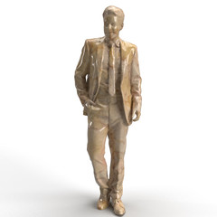 Marble Man In Suit Businessman Isolated