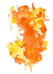 Abstract watercolor orange background. Raster illustration - 341426554