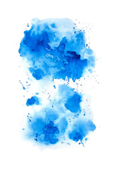 Abstract watercolor blue background. Raster illustration