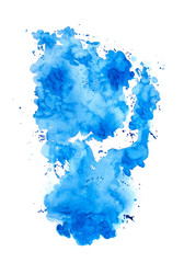 Abstract watercolor blue background. Raster illustration - 341426775