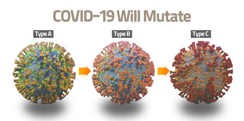 Covid-19 coronavirus, virus cell illness that causes acute respiratory infections and the common cold microscopic virus corona virus disease medical 3d background render illustration, Microscopic view