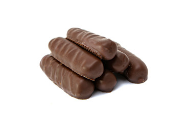 chocolate sticks isolated