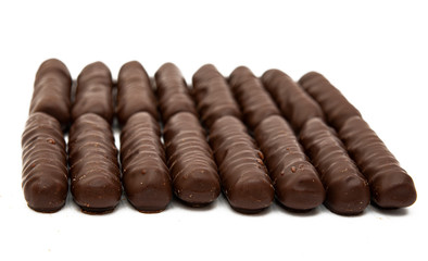 chocolate sticks isolated