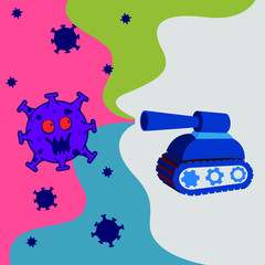 colorful paint splashes of dangerous viruses