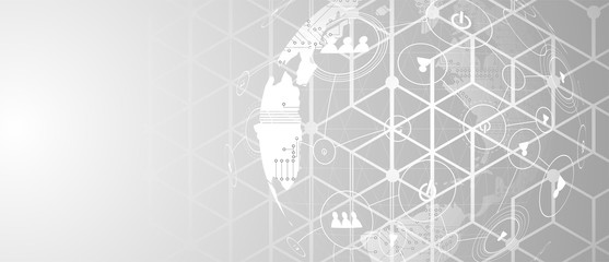 Technology data background, idea of global business solution