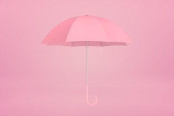 3d rendering of pink umbrella on pink background