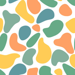Contemporary seamless pattern with abstract geometric shapes and floral leaves. Avant-garde modern collage style.