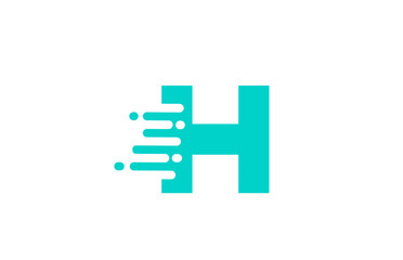 green H alphabet letter logo icon for business and company