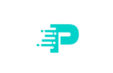 green P alphabet letter logo icon for business and company