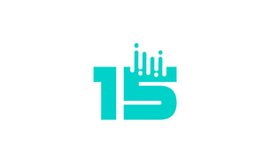 15 number logo icon for business and company
